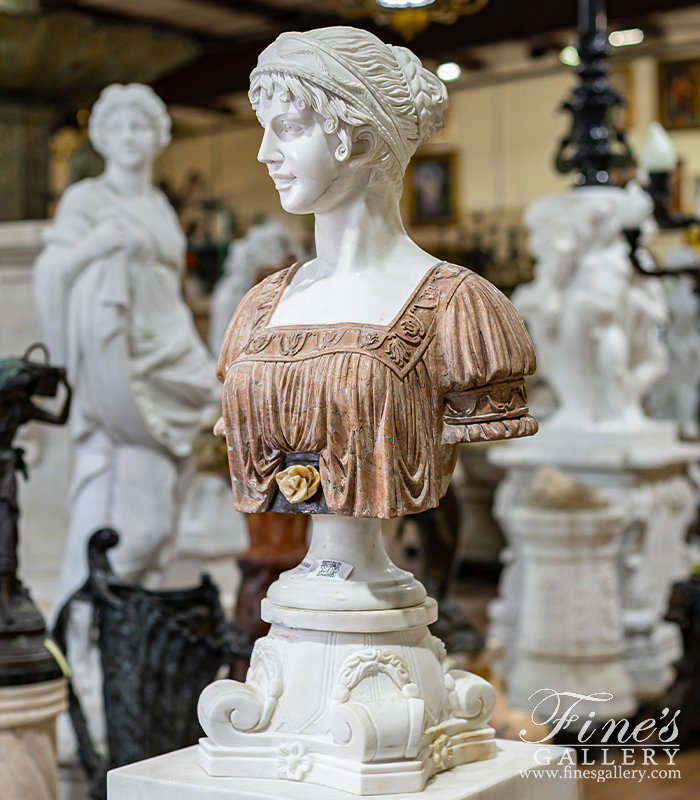 Marble Statues  - Female Marble Bust - MBT-410